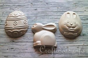 Plaster of Paris Easter Bunny and Eggs