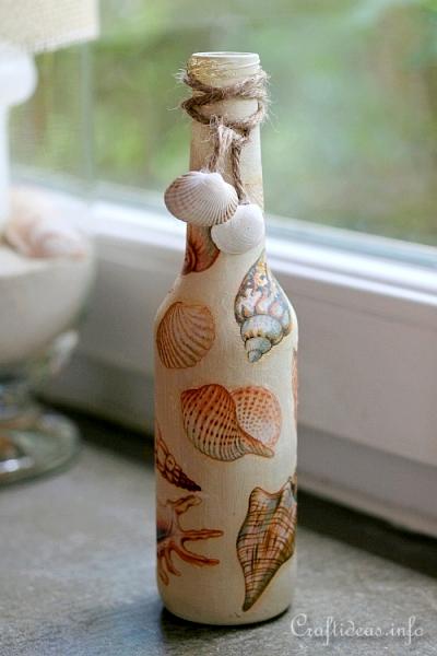 Recycling Craft - Bottle with Seashells