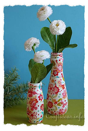 Recycling Craft - Colorful Vases Using Plastic Bottles