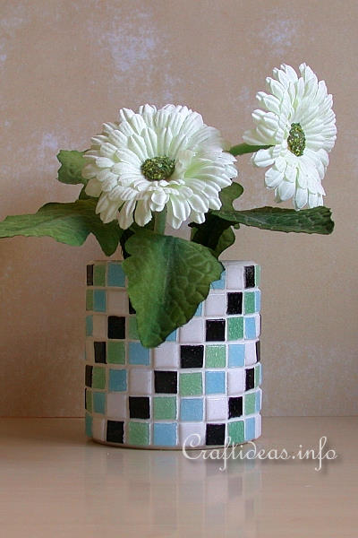 Recycling Craft - Mosaic Tin Can Flower Pot