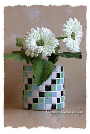 Recycling Craft - Mosaic Tin Can Flower Pot 