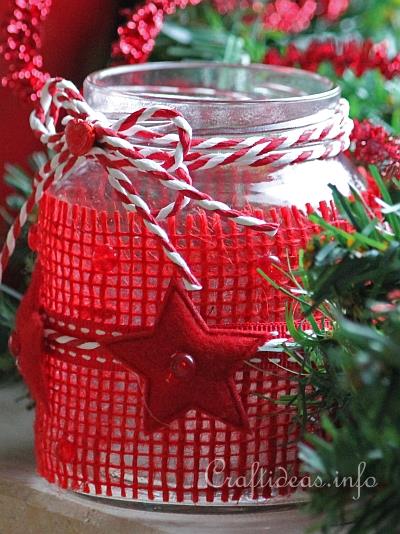 Recycling Craft - Tea Light Jar for Christmas 2