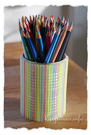 Recycling Craft Using Cans - Decorative Pencil Holder for Kids