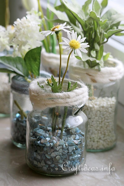 Recycling Craft Using Jars - Summer Flower Arrangement 2