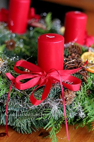 Red Advent Wreath Detail