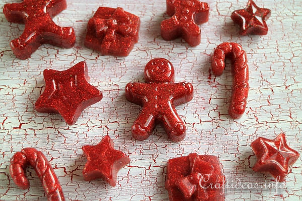 Red Glittery Hot Glue Christmas Figures