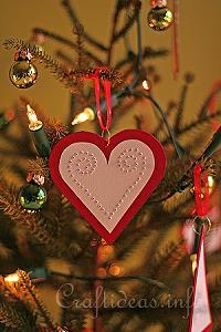 Red Heart Paper Ornament 1 