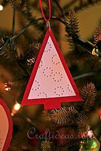 Red Tree Paper Ornament 1 