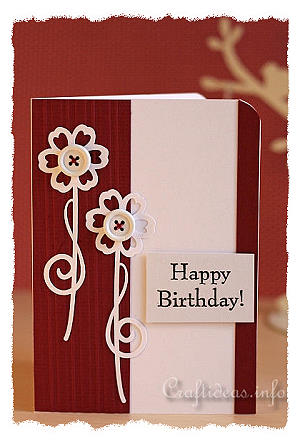Red and White Birthday Card 