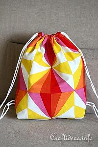 Sewing Craft - Fabric Drawstring Backpack for Kids 