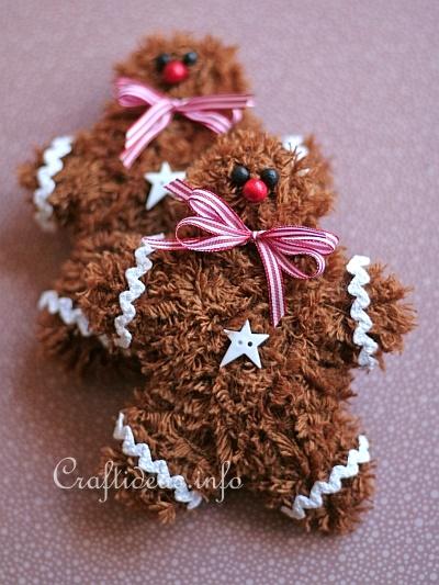 Soft and Fuzzy Gingerbread Man Ornaments 4