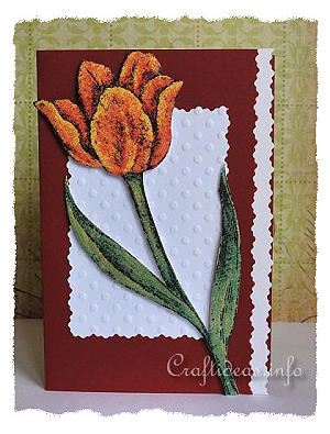 Spring Cards - Card with Tulip Motif