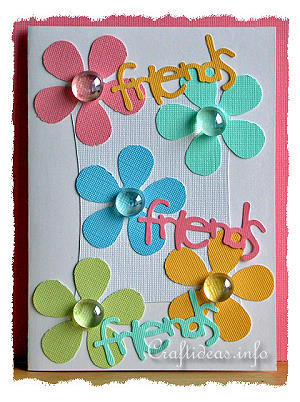 Spring Cards - Friends Card with Pastel Flowers 