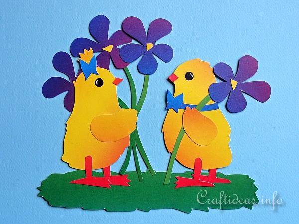 Spring Chicks Paper Piecing Window Decoration