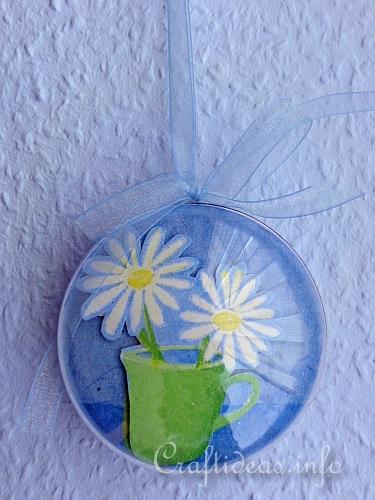 Spring Craft Idea - Acrylic Ball with 3-D Motif - Daisy Flower