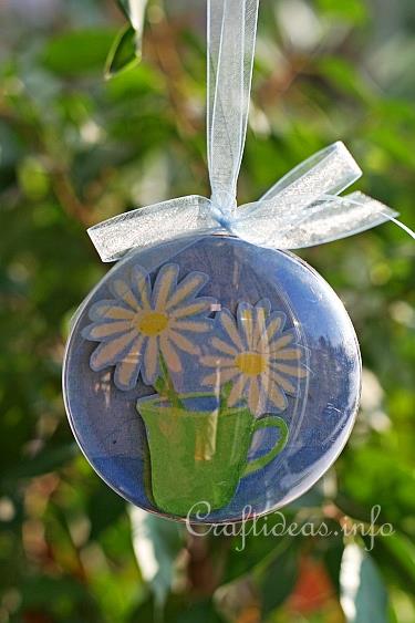 Spring Craft Idea - Acrylic Ball with 3-D Motif - Daisy Flower 2