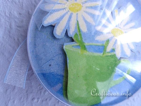 Spring Craft Idea - Acrylic Ball with 3-D Motif - Daisy Flower 3