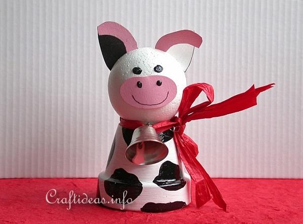 Spring Craft for Kids - Cute Clay Pot Cow