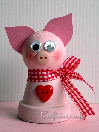 Spring Craft for Kids - Cute Clay Pot Pig Craft