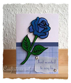 Spring Greeting Card - Blue Rose - Just Wanted to Say Hi 