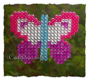 Spring Kids Craft - Fuse Beads or Perler Beads Butterfly