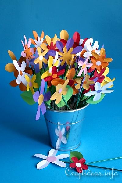 Spring Paper Craft - Color Paper Flower Bouquet
