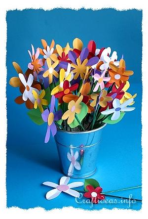 Spring Paper Craft - Color Paper Flower Bouquet