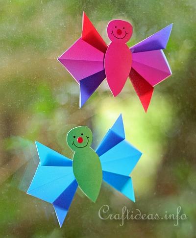 Spring Paper Crafts for Kids - Origami Paper Butterfly