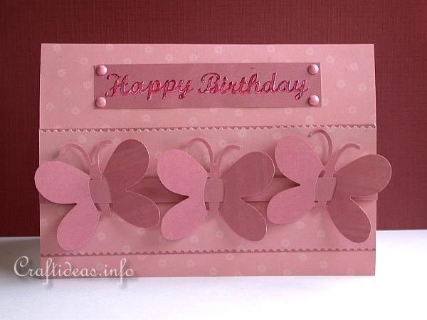 Spring or Birthday Card with Butterflies