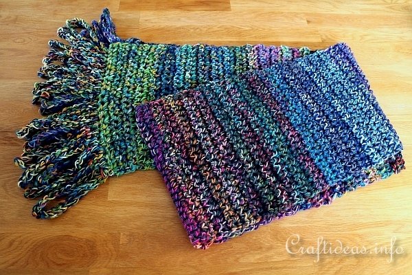 Stash Busting Colorful Crochet Scarf