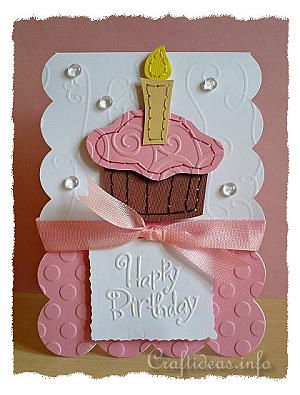 Stitched Cupcake Birthday Card