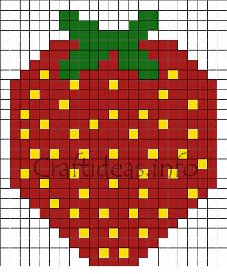 Strawberry Fuse Beads Pattern