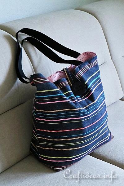 Striped Shopping or Beach Tote