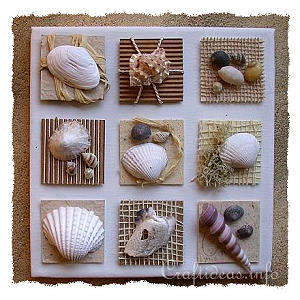 Summer Canvas with Seashells Inchies