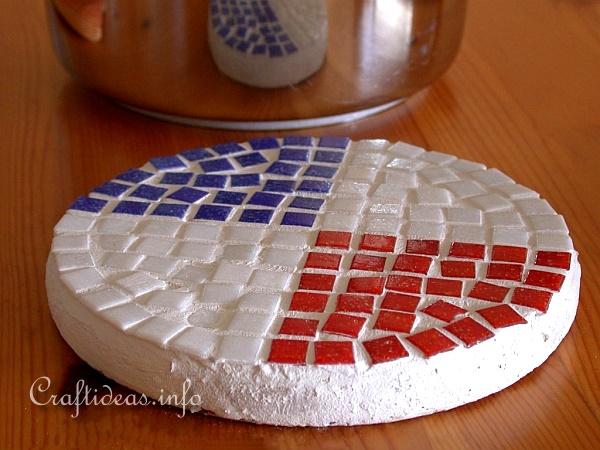 Summer Craft - Patriotic Mosaic Coaster