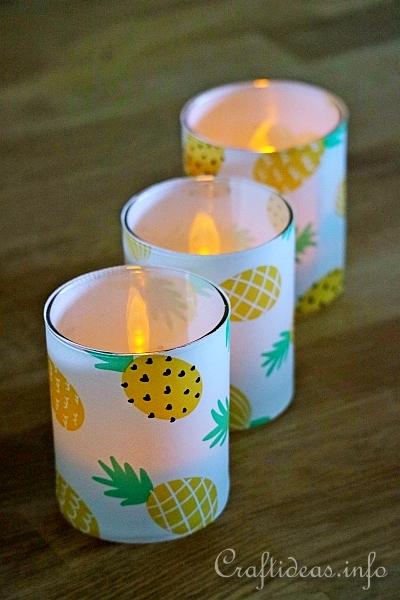 Summer Pineapple Tealight Glasses