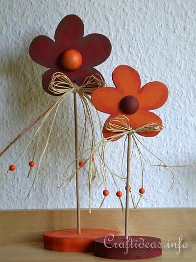 Summer Wood Craft Idea - Wooden Flowers Decoration