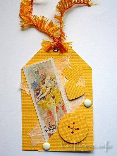 Tag Craft - Yellow Ballerina Dancer Gift Tag