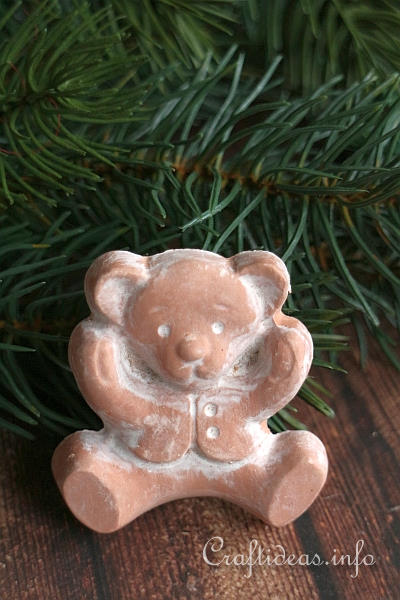 Terracotta Teddy Bear Ornament