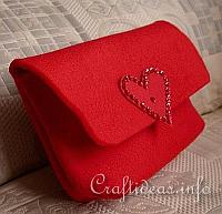 Textile Craft - Felt Red Clutch 