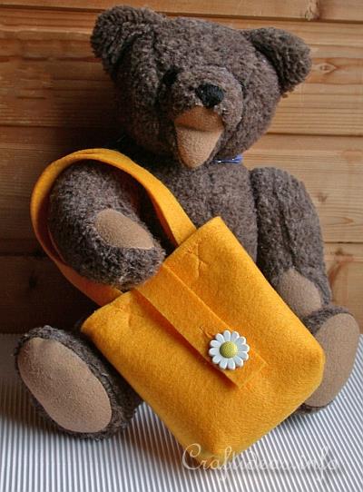 Textile Craft - Felt Yellow Handbag for Kids