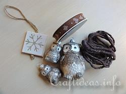 Tree Bark Star and Owls Christmas Decoration Supplies