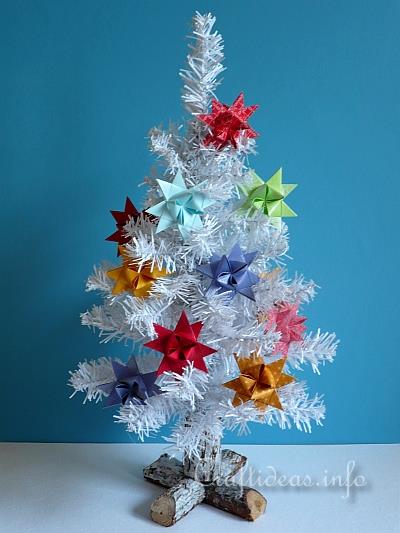 Tree Decorated with German Paper Stars