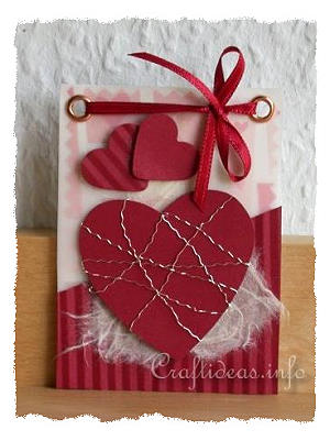 Valentine's Day ATC - Red Hearts Artist Trading Card 
