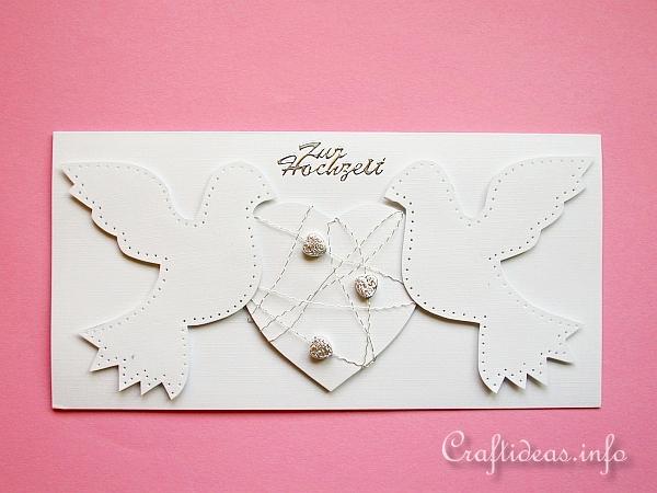 Wedding Card With Doves and Heart