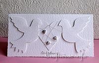 Wedding Card or Invitation with Doves and Heart