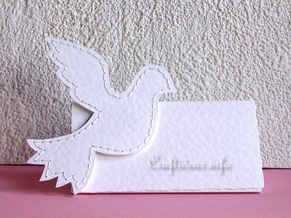 Wedding Place Card with Dove Motif