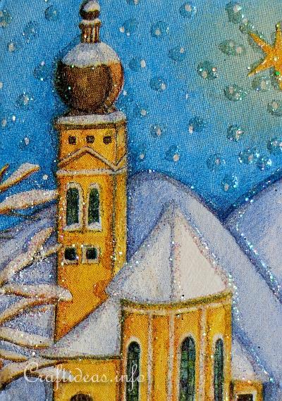 Winter Church Christmas Decoration Detail