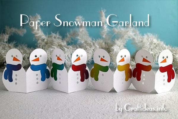 Winter Craft - Paper Snowman Garland