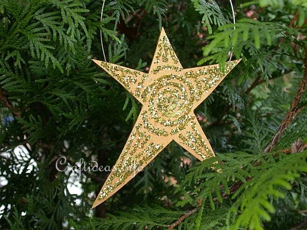 Winter and Christmas Wood Craft - Glitter Star Ornament 2